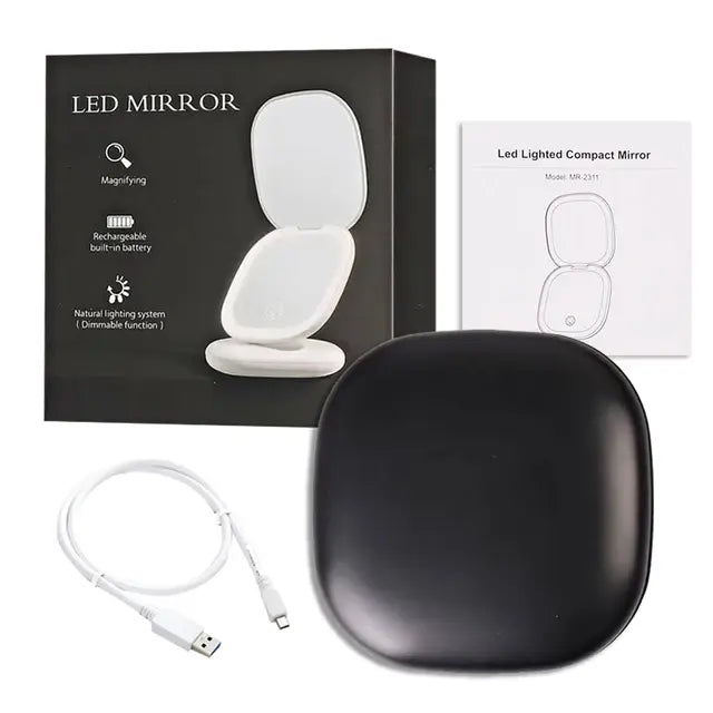 Illuminated Dimmable Travel Mirror