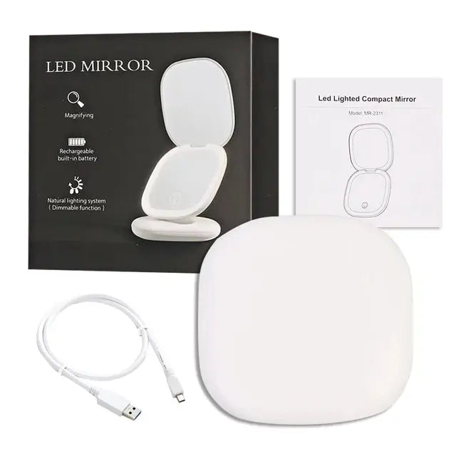 Illuminated Dimmable Travel Mirror
